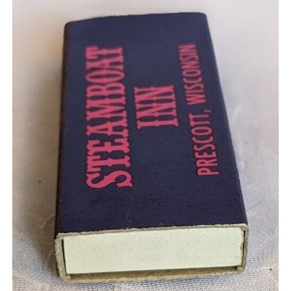 Steamboat Inn Matchbox Prescott Wisconsin Vtg Restaurant Book White Tip Matches - Picture 10 of 16